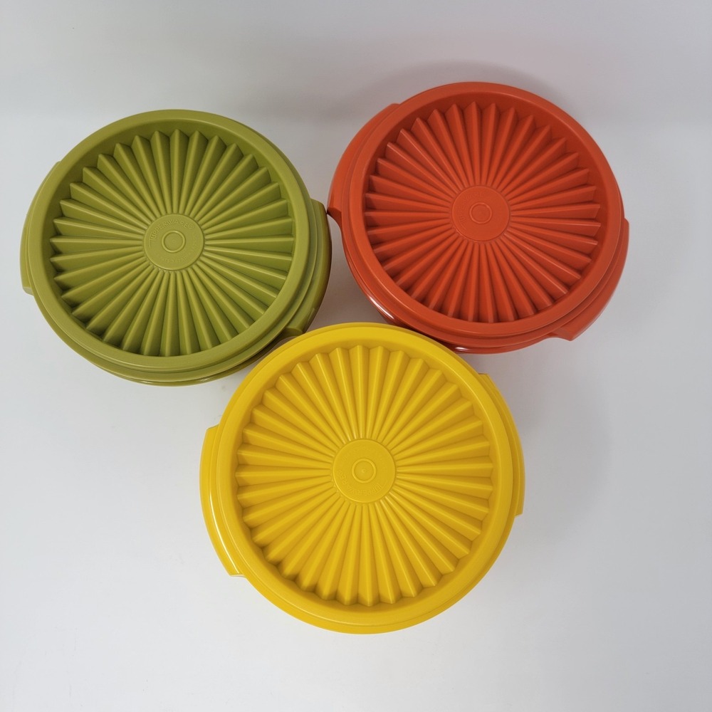 NOS Lot of 3 Vintage Tupperware Servalier Bowls 886-23 Autumn Harvest - Picture 3 of 13